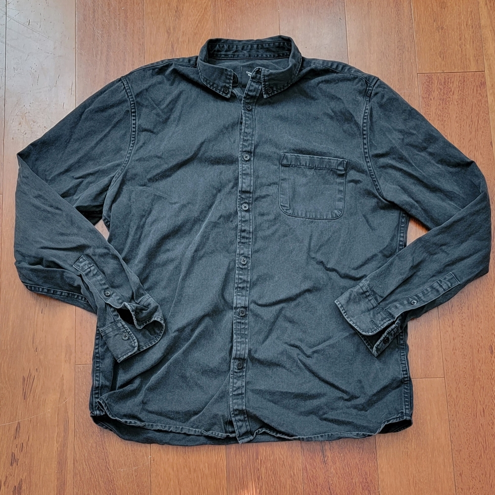 Thick Cotton Slate-Colored Button Down